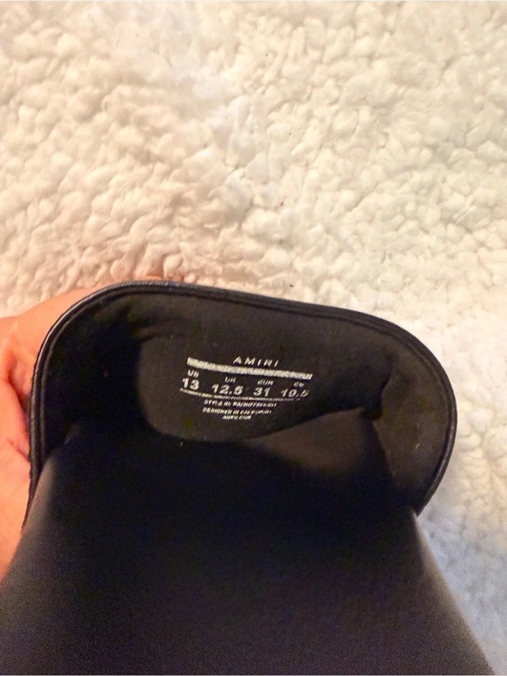 AMIRI Kids Logo Slides Sandals Black Size EU 31 US 13 w/ Box Authentic